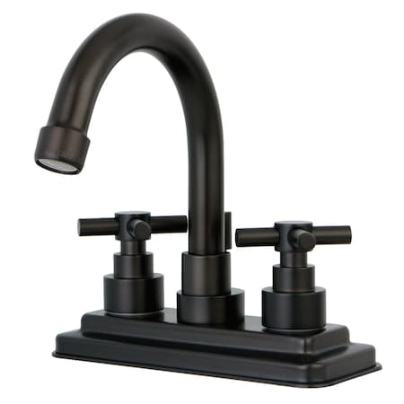 Kingston Brass KS8665EX Elinvar 4" Centerset Bathroom Faucet W/ Brass Pop-Up, Bronze KS8665EX
